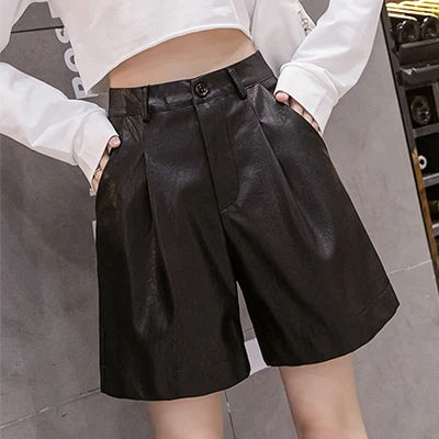 Pu Leather Women Shorts