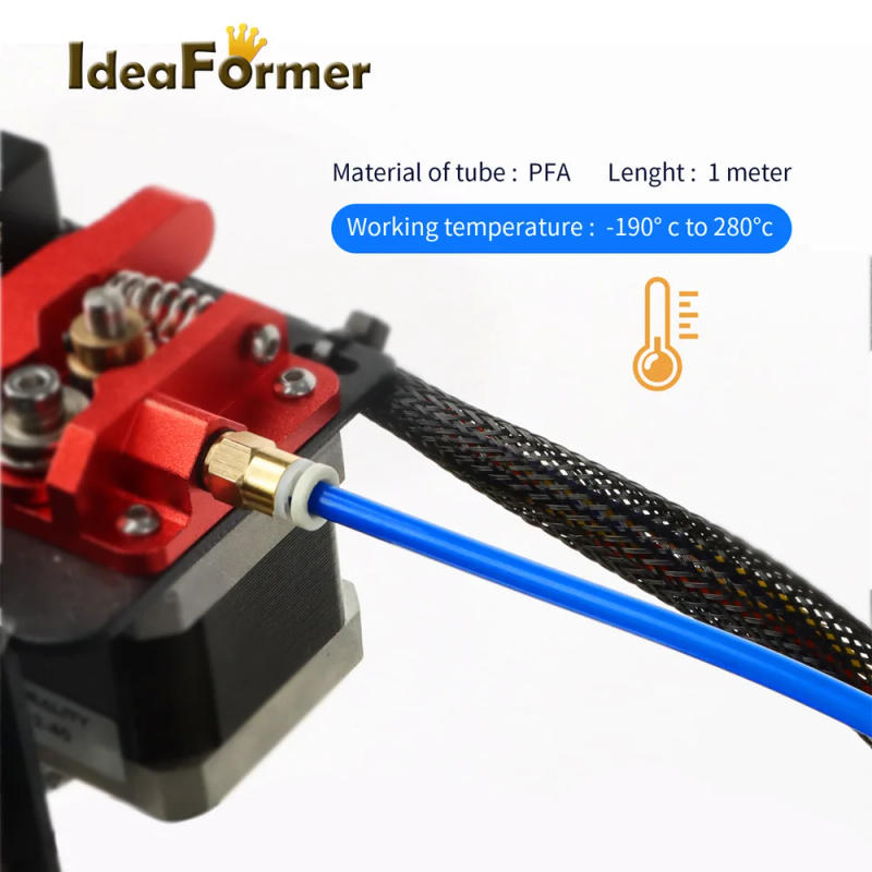 Description Picture 6 of itemIdeaFormer 3D Printer Accessories PFA PTFE Tubing 1M Tube Quick Fitting Cutter Pneumatic Fitting Push For1.75mm Filament Nozzles
