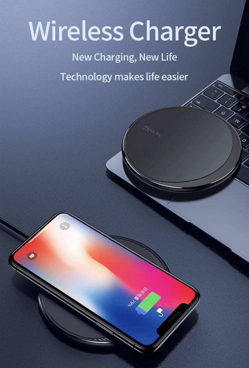 Description Picture 2 of itemKUULAA Qi Wireless Charger For iPhone 13 12 11 Pro X XR XS Max 10W Fast Wireless Charging for Samsung S10 S9 S8 USB Charger Pad