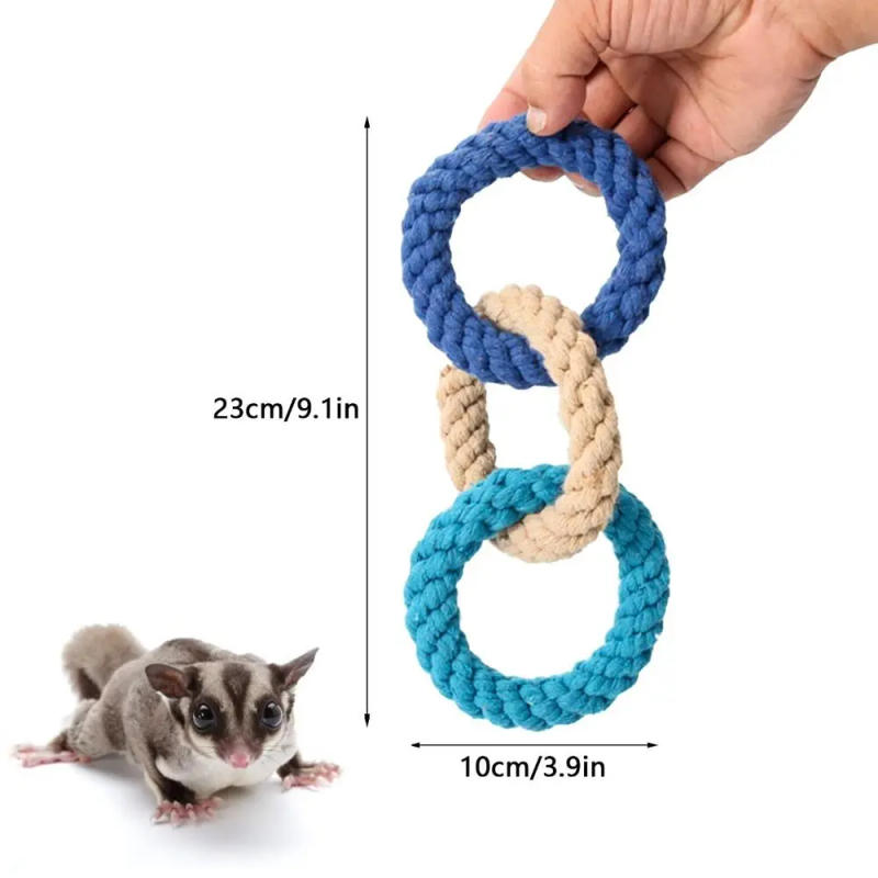 Description Picture 3 of itemHamster Climbing Rope Toys Sugar Glider Cage Accessories Hanging Swing Cage Toy Bird Rope Swing Toy for Climbing Exercising