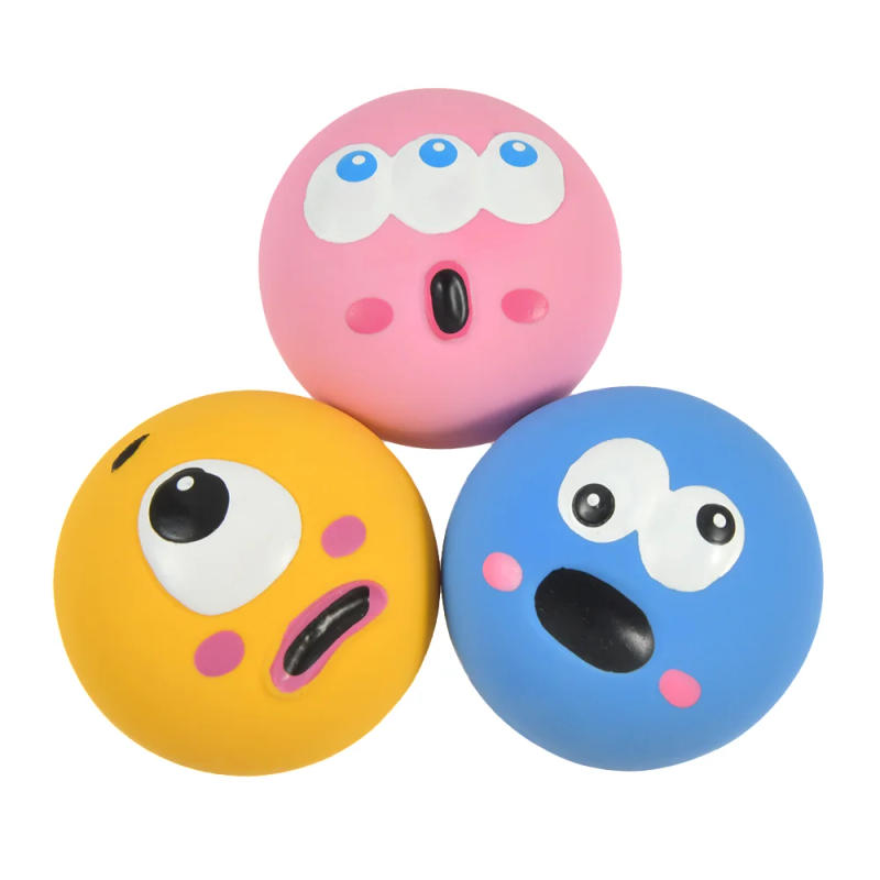 Description Picture 3 of itemPet Dog Toy Interactive Rubber Balls Pets Dog Cat Puppy Cute Cartoon Big Eyeball Dog Makes Noises and Nibbles Toys