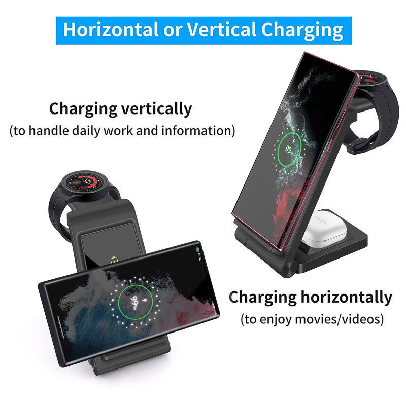 Description Picture 4 of item3 in 1 Wireless Charging Station for Samsung S23/S22/S21/S20/ Fast Charger For Galaxy Watch 5 Pro 4 3 Classic Active 2 LTE Buds