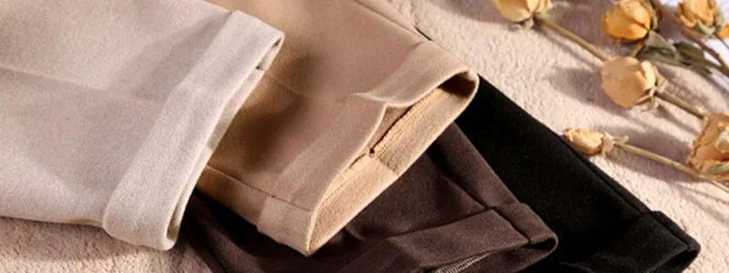 Description Picture 5 of itemLucyever Vintage Women's Woolen Pants Autumn Winter Thickened Warm Pencil Trousers Female Elegant Slim Ankle Length Harem Pants