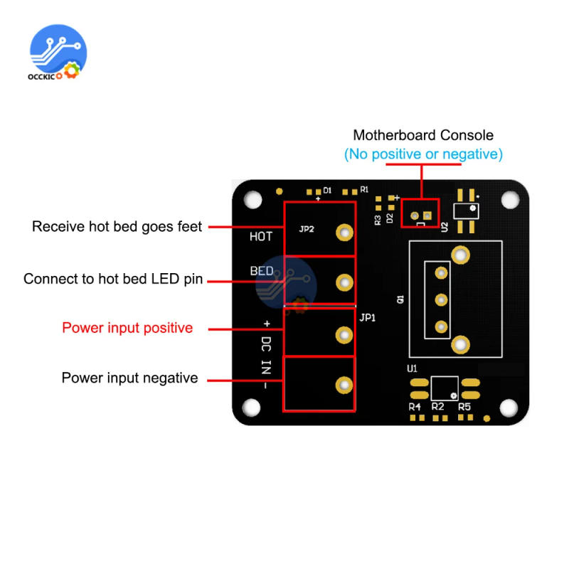 Description Picture 5 of item25A 3D Printer Hot Bed High-power Expansion Board Heating Controller MOSFET High Current Load Module DC12V-24V for 3D Printer