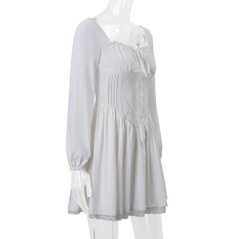 Description Picture 4 of itemWomen's 2023 Winter New French Style Square Neck Ballet Style Sexy Low-cut Corset Dress Club Clothing Vestidos