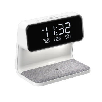 Creative 3-in-1 Bedside Lamp Wireless Charging LCD Alarm Clock Wireless Phone Charger for Iphone