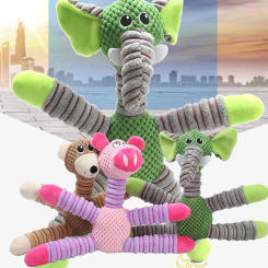 Pet Soft Plush Toy Animals Shape Bite-resistant Sound Squeaky Toys Interactive Supplies For Teeth Cleaning