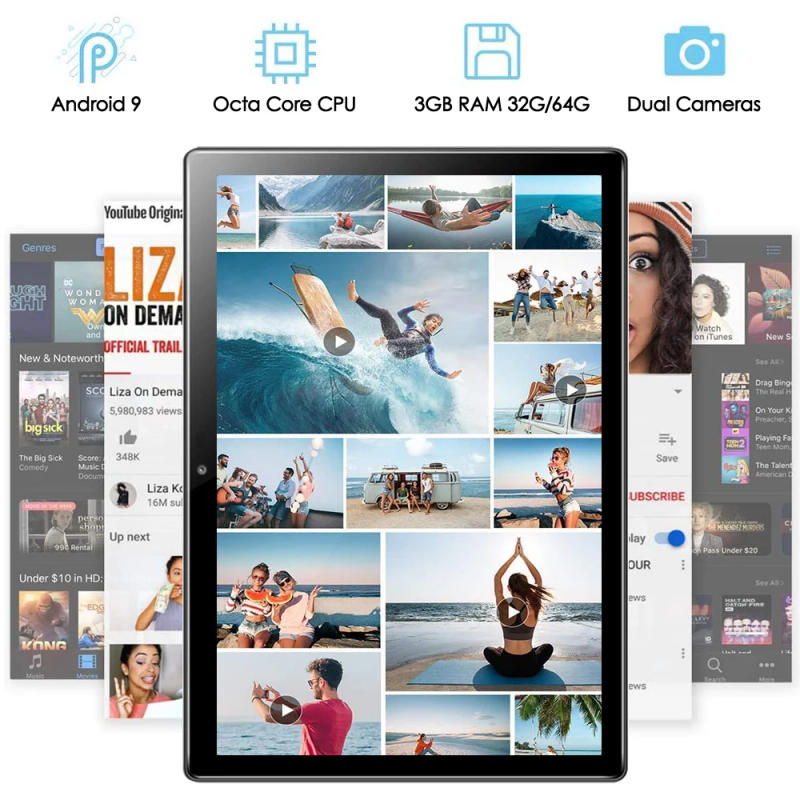 Description Picture 4 of item2020 Super Tempered 2.5D Screen 10 inch tablet PC Android 9.0 OS Octa Core 3GB RAM 32GB ROM support 5G Wifi GPS Tablet