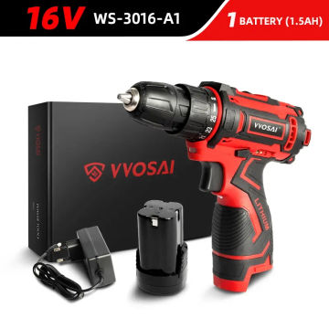 VVOSAI 12V 16V 20V Cordless Drill Electric Screwdriver Mini Wireless Power Driver DC Lithium-Ion Battery 3/8-Inch