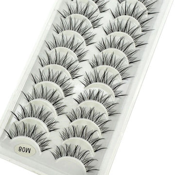 New Clear Band Lashes Natural Look Wispy Mink Eyelashes Fluffy 10-16mm Full Strip Short Lashes 10 Pairs Fake Eyelashes Extension