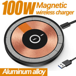 NEW 100W Magnetic Fast Wireless Charger Pad Stand for Macsafe IPhone 14 13 12 Pro Max 11 Mini Fast Wireless Charging Station