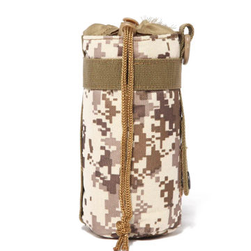 Tactical Molle Crossbody Bag Adjustable Drawstring Water Bottle Bag Outdoor Camping Hiking Water Bottle Holder Pouch with Buckle