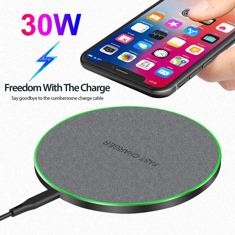 Description Picture 2 of item30W Wireless Charger For iPhone 15 14 13 12 11 Pro XS Max Mini XR 8 Induction Fast Wireless Charging Pad For Samsung S23 S22 S21