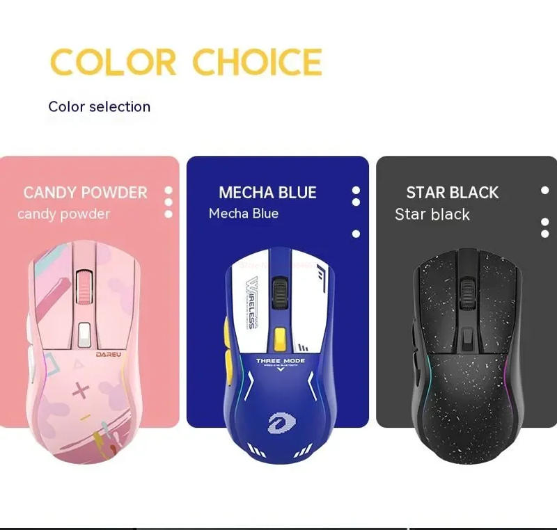 Description Picture 4 of itemDareu A950 Tri-Mode Bluetooth Wireless 2.4g Mouse Air Mouse Rgb Charging Base For Pc Gamer Kit Mice Office Laptop Accessories