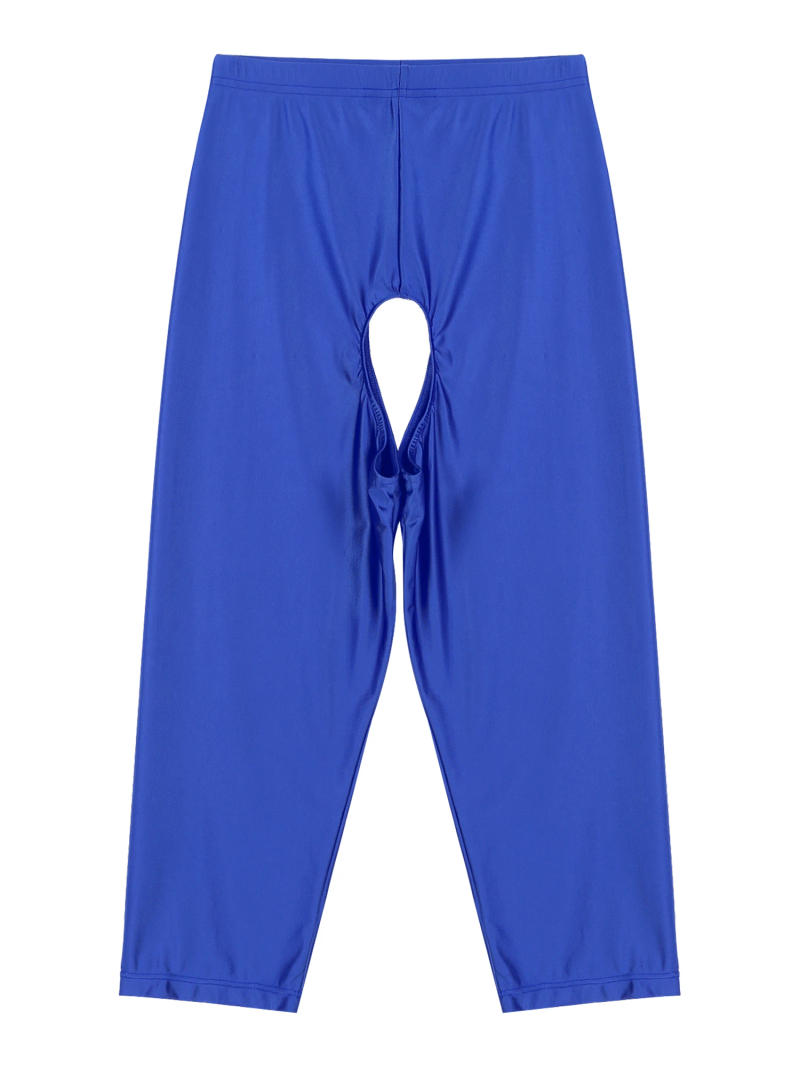 Description Picture 4 of itemWomens Glossy Smooth Open Crotch Shorts Stretchy Elastic Waistband Leggings Short Pants Slim Fit Bottoms for Sport Yoga Dance