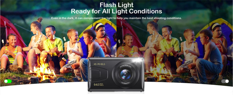 Description Picture 3 of item2.7K Kids Digital Camera For Photography 64MP MP3 Player Compact Video Camera 18X Digital Zoom Vlogging Camera Travel Walkman