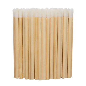 50pcs Disposable Lip Brush Eyelash Brushes Bamboo Handle Lipstick Wands Eyelash Extension Applicator Cleaner Beauty Makeup Tools