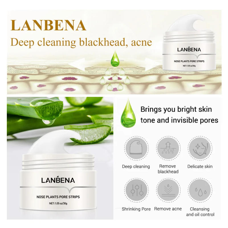 Description Picture 5 of itemLANBENA Pore Cleaner Nose Peel Blackhead Remover Face Deep T Zone Acne Pimple Removal Facial Diamond Beauty Care SPA Skin Cream
