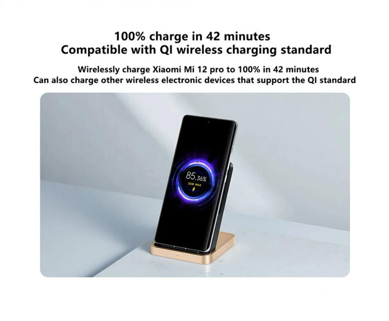 Description Picture 3 of itemXiaomi 50W Wireless Charger Vertical Air Cooling with 67W Charger 6A Type-c Cable Fast Charging for Xiaomi 11/12 Pro for IPhone
