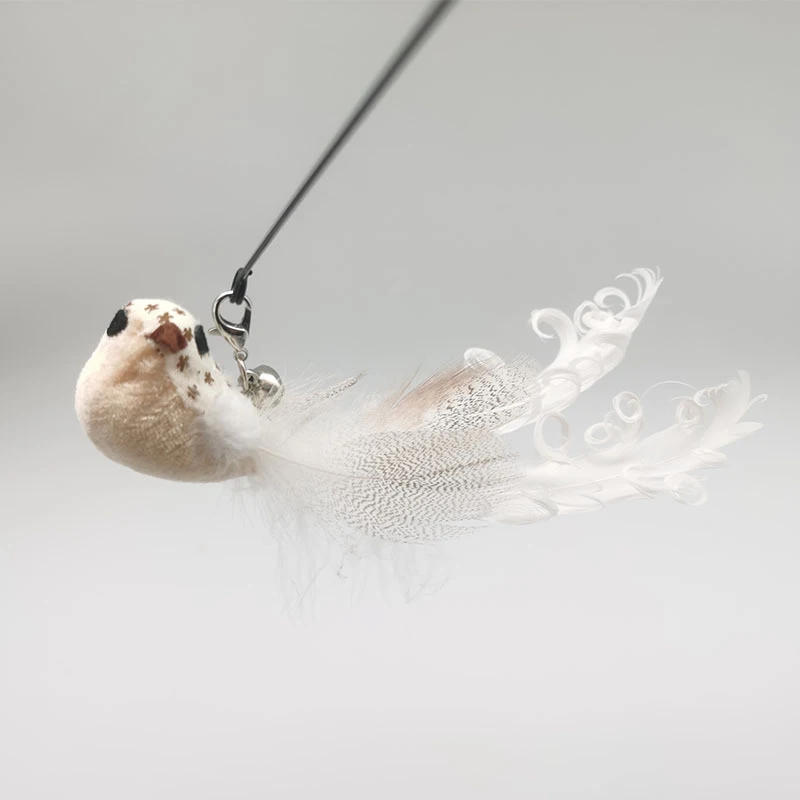 Description Picture 3 of itemPet Toys Interactive Wire Feather Bells Toy Long Teaser Cat Stick Toy Kitten Wand Fishing Rod Steel Wire Funny Pet Cats Supplies