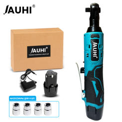 JAUHI 12V MT Series Cordless Electric Wrench 60NM 3/8'' Ratchet Wrench Removal Screw Nut Car Repair Tools Right Angle Wrench