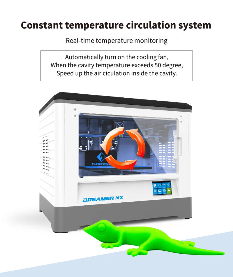 Description Picture 3 of itemFlashforge 3D Printer Dreamer NX Fully Assembled Single Extruder Wireless Connection DIY 3d Printer Kit with Lock for Family Use