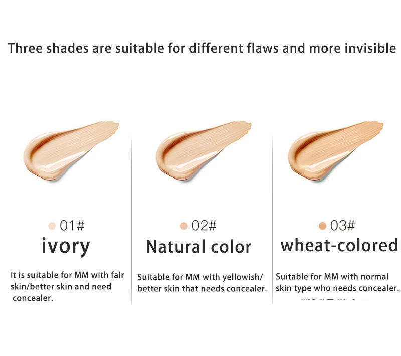 Description Picture 6 of itemEven Skin Tone Moisturizing Oil Control Liquid Concealer Freckles Covering Acne Marks Dark Circles Concealer Face/Eye's Makeup
