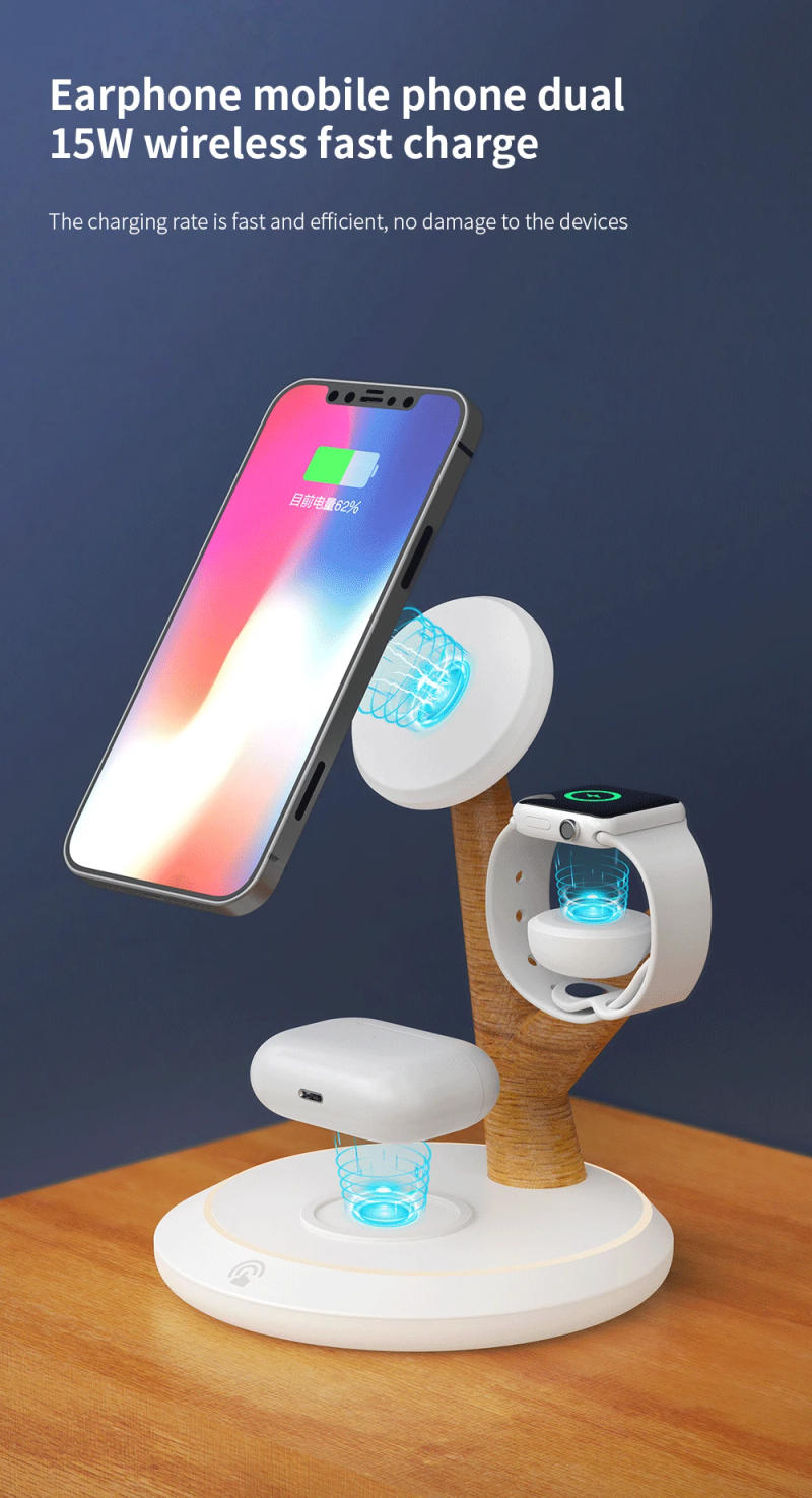 Description Picture 6 of item3 in 1 Magnetic Wireless Charger Tree Shape Stand For iPhone 13 12 Pro Max 15W Fast Charging Station For Apple Watch For AirPods