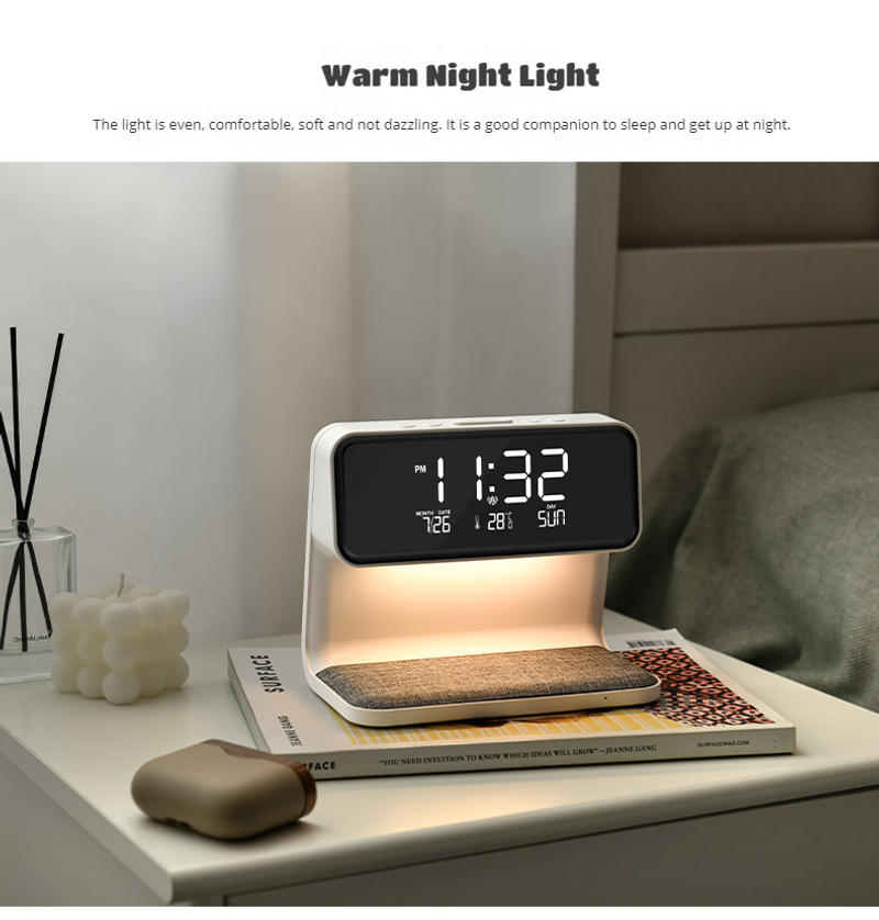 Description Picture 6 of itemCreative 3-in-1 Bedside Lamp Wireless Charging LCD Alarm Clock Wireless Phone Charger for Iphone