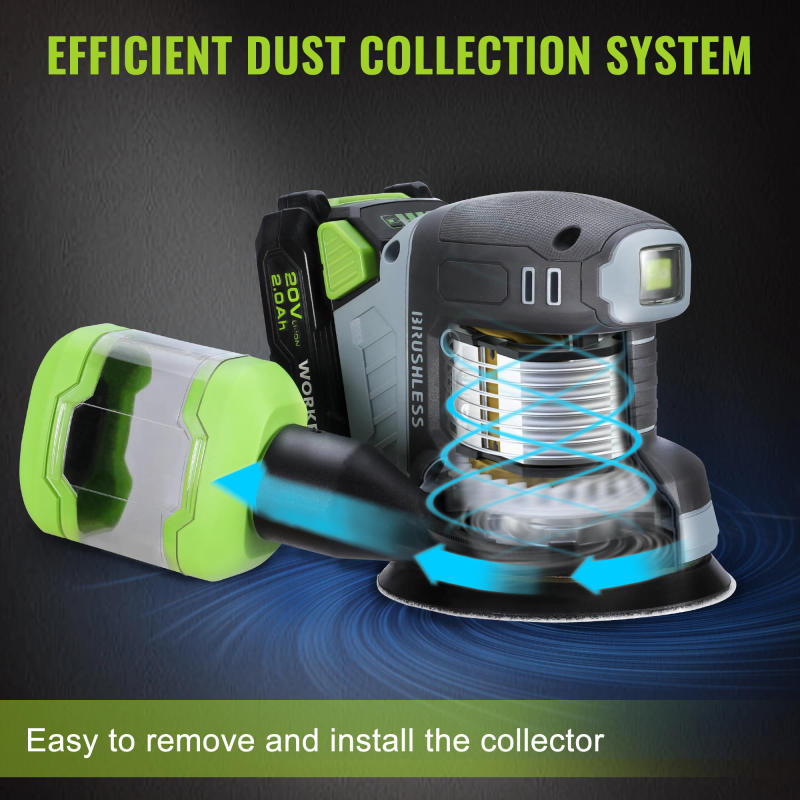 Description Picture 6 of itemWORKPRO 20V 125mm Brushless Disc Random Orbital Electric Sander Grinder Polisher Sanding Machine 6 Speed Power Tools