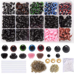 566Pcs 6mm-14mm Colorful Safety Eyes Noses Set Part Crafts for Teddy Bear Soft Toy Animal Doll Handmade DIY Accessories