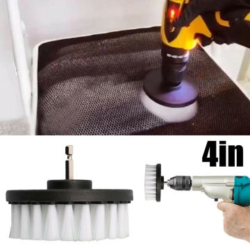 Electric Drill Brush 4 Inch All Purpose Cleaner Auto Tires Cleaning Tools For Tile Bathroom Kitchen Round Plastic Scrubber Brush