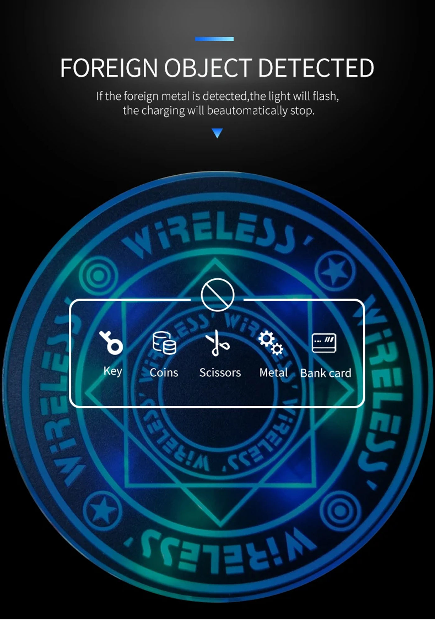 Description Picture 5 of item10W Fast Wireless Charger Magic Circle For iPhone 12 11 11Pro Max Qi Fast Charging Pad for Samsung Xiaomi Mi Huawei Fast Charger