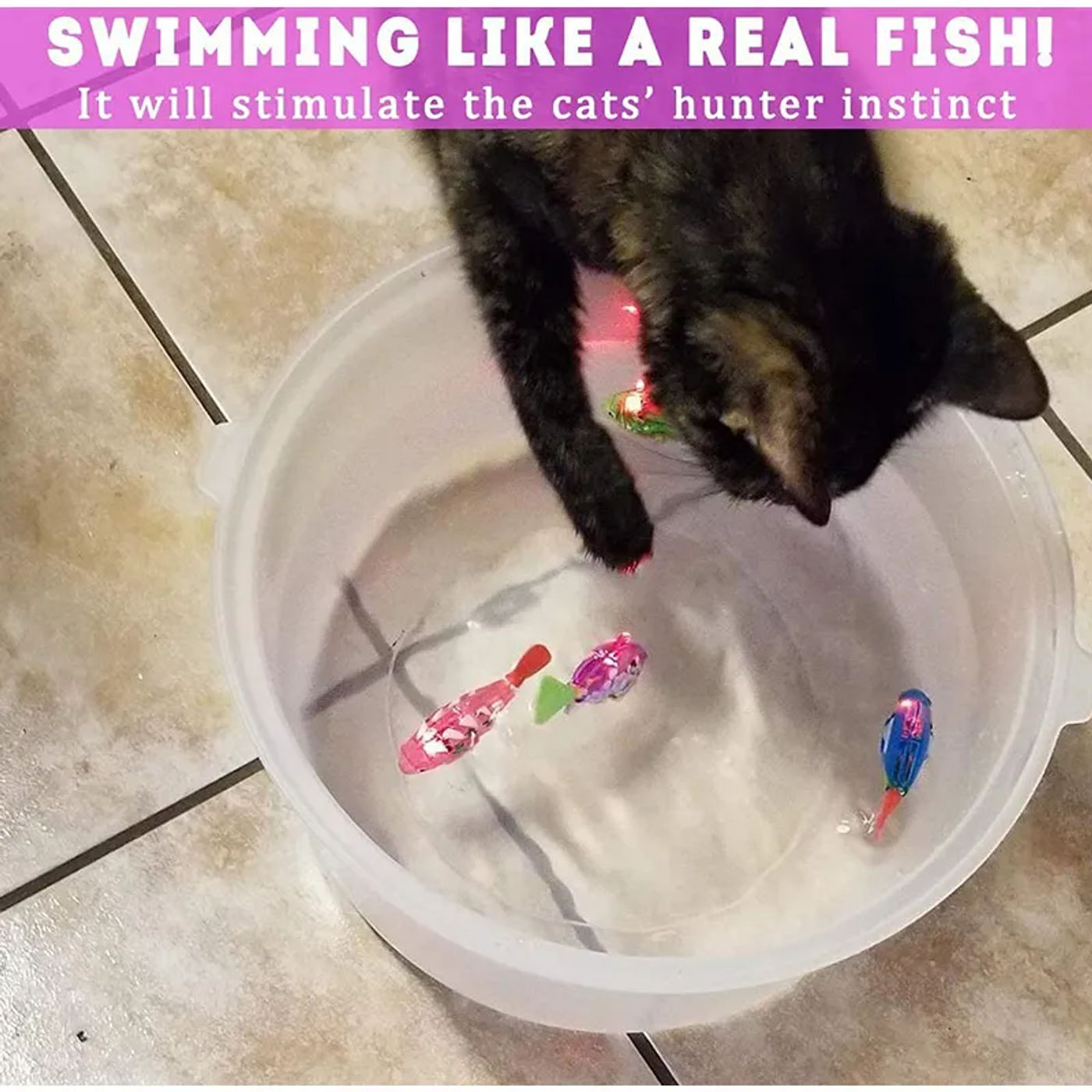 Description Picture 6 of itemCat Interactive Electric Fish Toy Water Cat Toy for Indoor Play Swimming Robot Fish Toy for Cat and Dog with LED Light Pet Toys