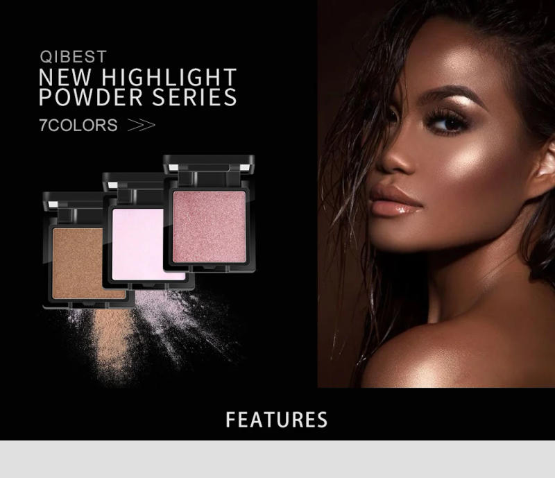 Description Picture 2 of itemQIBEST 7-Color Highlight Powder Face Concealer Brightening Glitter Palette Long lasting Cosmetics