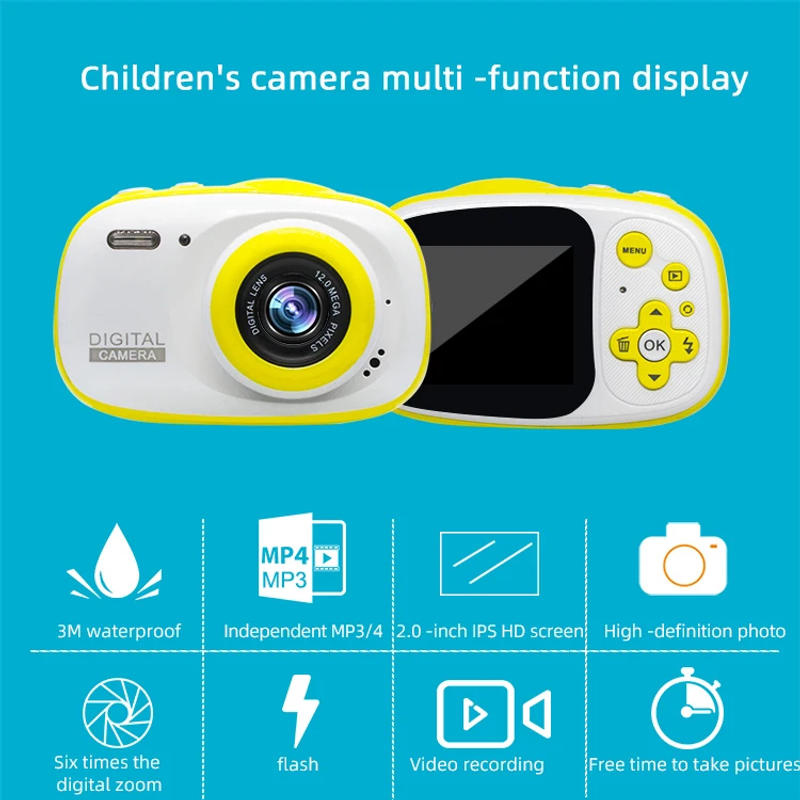 Description Picture 3 of itemWaterproof 1080P HD Screen Gaming Digital Camera Portable Seaside Diving Photography Toys Children's Camera