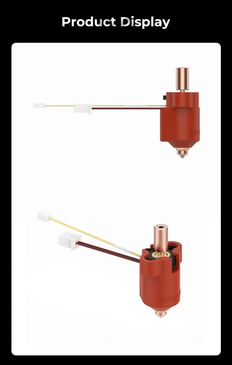 Description Picture 3 of itemCreality K1 MAX Ceramic Heating Block Kit 300°C High Tem/Flow 600mm/s High-speed Printing 60W Heating for K1 / K1 MAX 3D Printer