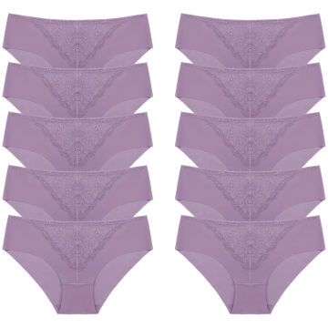 BZEL 10PCS/Set Women's Panties Exquisite Sweet Lace Underwear Sexy Lingerie Silk Satin Briefs Woman Comfort Breathable Underpant