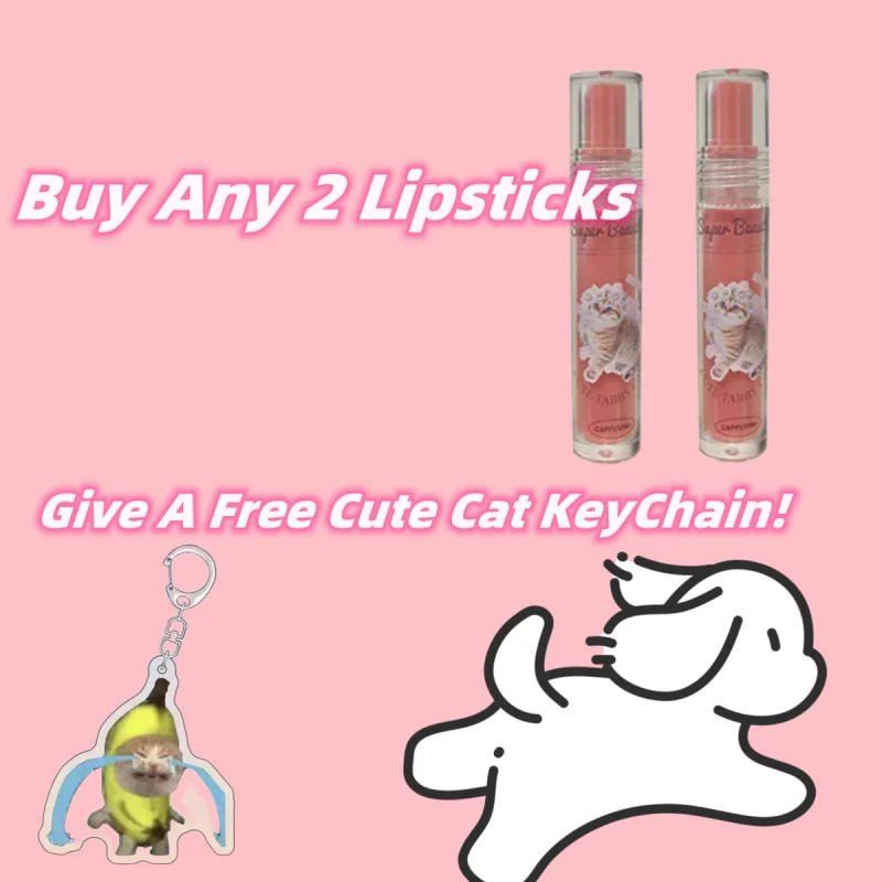 Description Picture 2 of itemFLORTTE Mirror Water Lip Glaze Lipstick Cute Cat Whitening Lip Plumper Jelly Waterproof Non-stick Lip Gloss Korean Makeup Kit