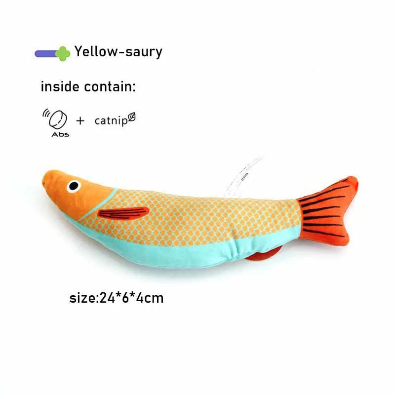 Description Picture 5 of itemCat Toy Simulation Fish Catnip Seafood Fish Self-healing, molar, bite-resistant, funny cat artifact Plush Pillow Cat Self-Happy