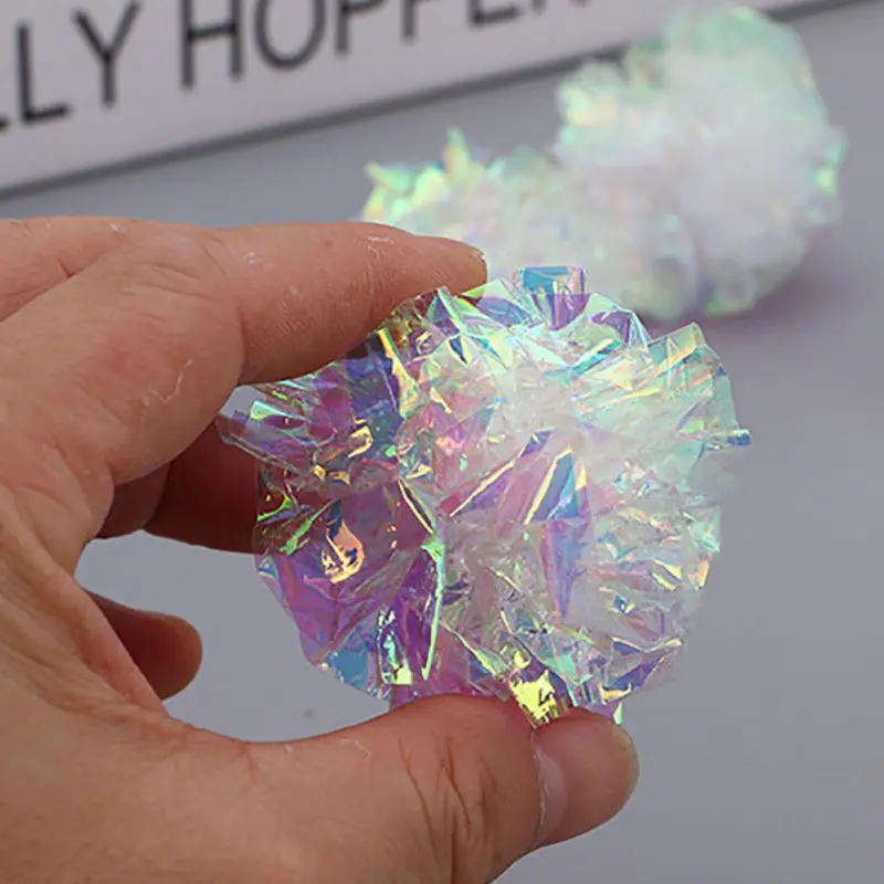 Description Picture 3 of item12Pcs/set Crinkle Paper Cat Toy Interactive Sound Ball Plastic Balls Crinkle Crackle Ring Paper Kitten Pet Play Toys