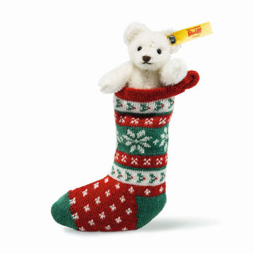 Mini Teddy Bear In Stocking Ornament, 3 Inches, EAN 026768