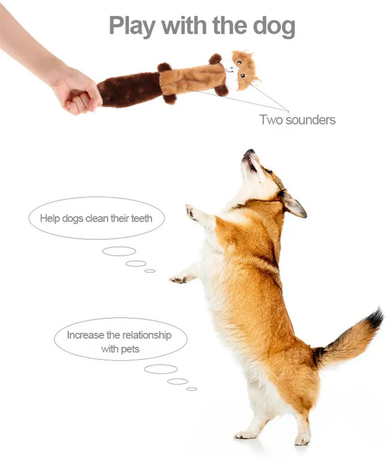 Description Picture 4 of itemFunny Plush Pets Squeaky Toys Animal Shape Soft Small Medium Puppy Dogs Chew Internective Toy Pet Products Accessories