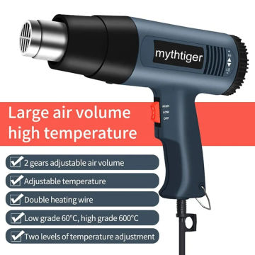 2000W Industrial Electric Hot Air Gun Digital Display Car Film Heat Gun Air Dryer for Soldering Thermal Blower Shrink Wrapping