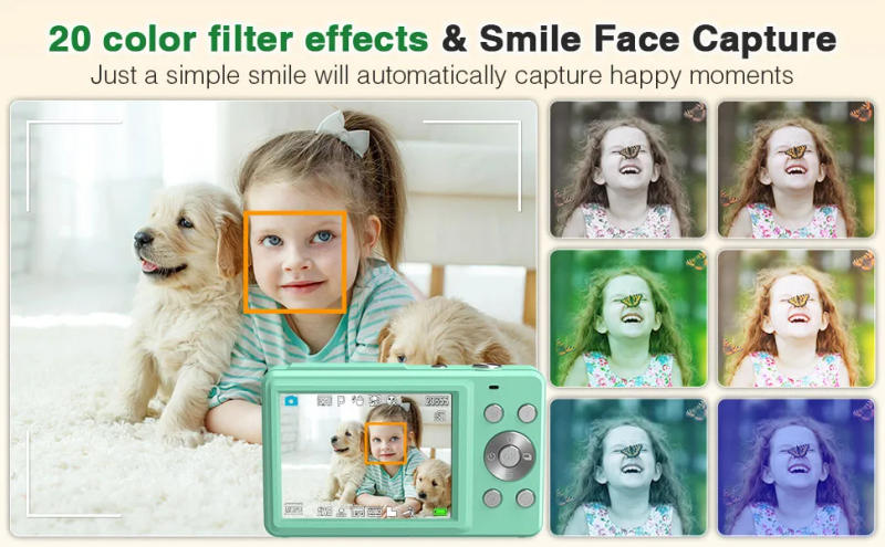 Description Picture 4 of itemNew 1080P Children's Digital Camera 32GB SD Card 16X Digital Zoom 48MP 2.4-inch Liquid Home Crystal Youth Blog Video Camera