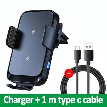 15W Car Wireless Charger Stand Automatic Fast Charging Station For iPhone 14 13 12 Pro Max Samsung Z Flip Phone Holder Car Mount