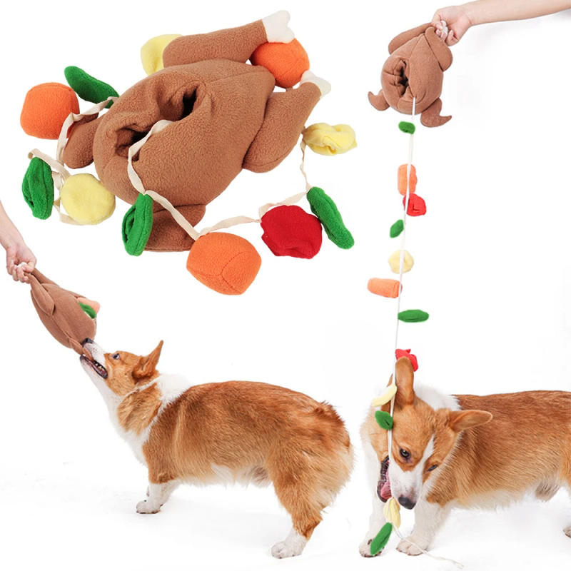 Description Picture 5 of itemPet Products Turkey Plush Food Training Pet Interactive Puzzle Feeder Dog Cat Toy Dog Chew Toys Hide Food Toys