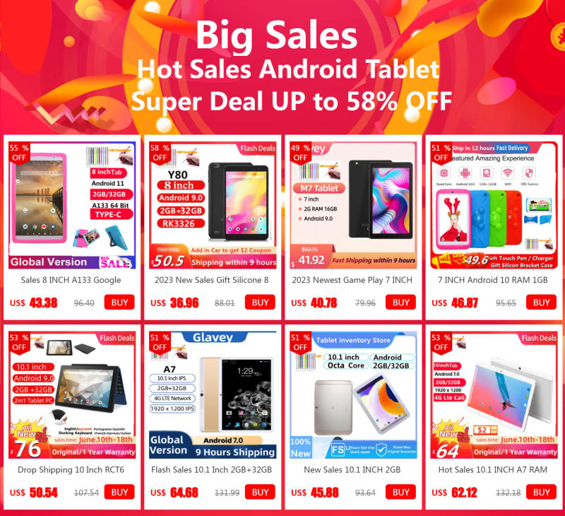 Description Picture 2 of itemAndroid 10.0 Tablet 10.1 INCH RCT6 RAM 2GB DDR3+32GB/16GB MT8167 Quad Core 1280*800 IPS Screen Quad Core WIFI Dual Camera