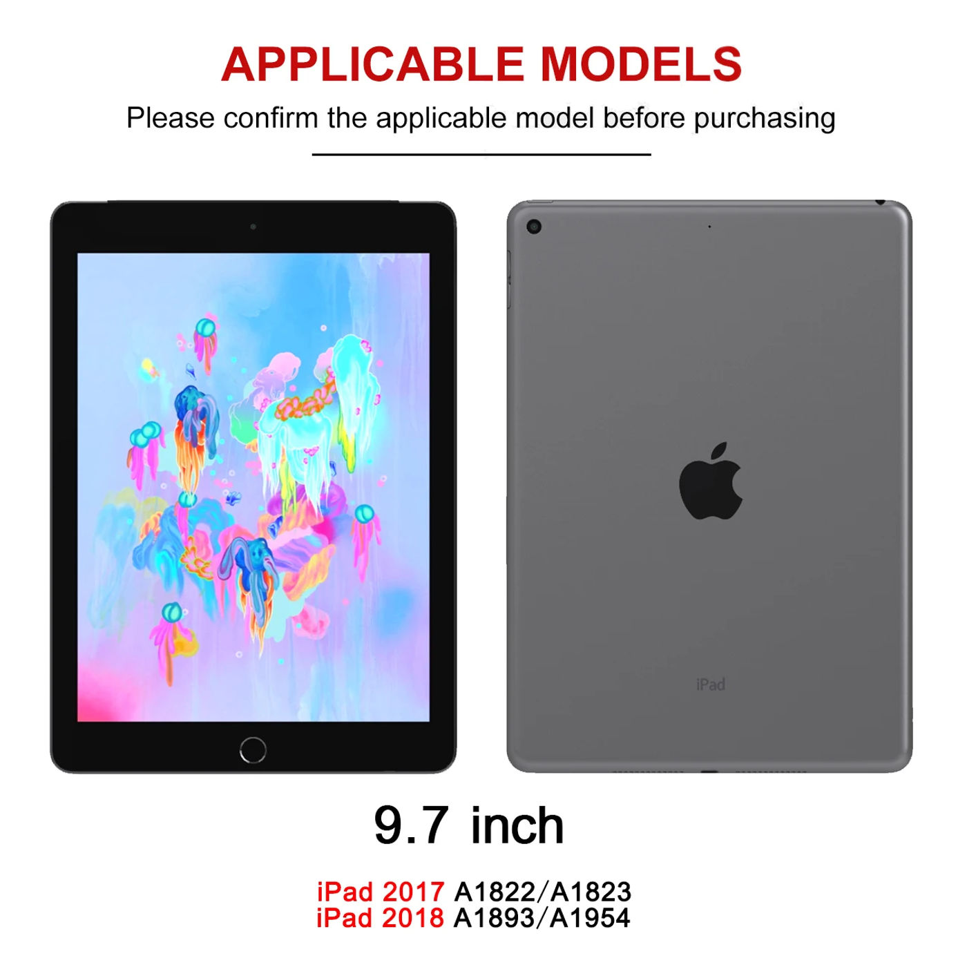 Description Picture 2 of itemFor iPad 9.7'' 2017 Flip Case For 2018 9.7 inch Cases Magnetic For iPad 5 5th 6 6th A1822 A1823 A1893 Smart Leather Cover Funda