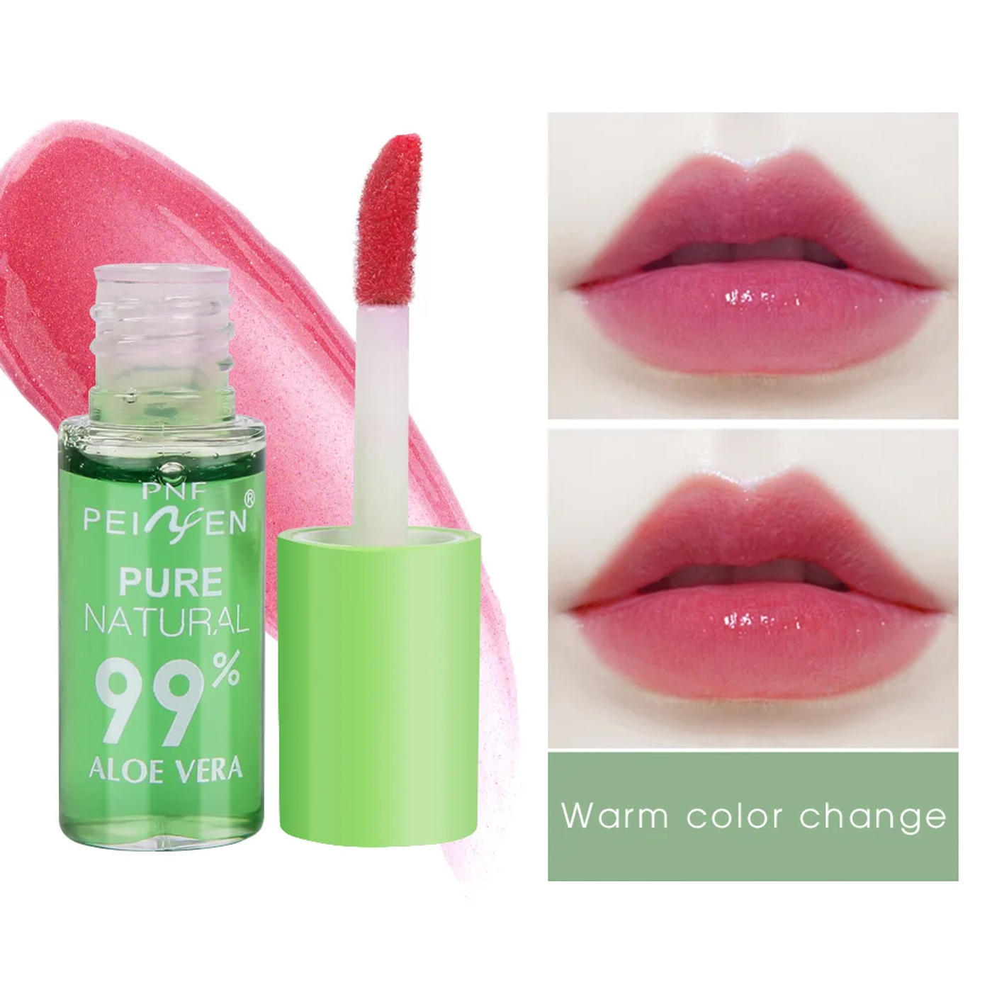 Description Picture 4 of item1PC Aloe Vera Essence Lipstick Color Changing Lip Balm Lipgloss Long Lasting Moisturizing Waterproof Temperature Change Lip Balm